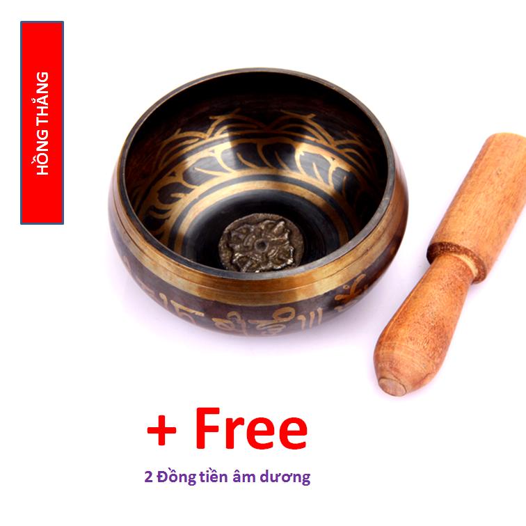 Chuông xoay Tây Tạng bằng đồng hun đường kính 10cm - Thanh âm chữa lành cơ thể và tâm hồn