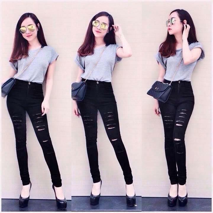 QUẦN KAKI NỮ RÁCH NHIỀU