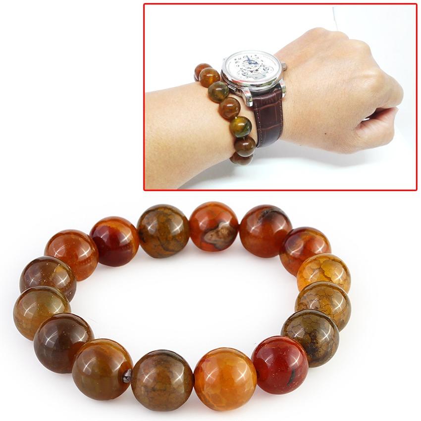 Vòng tay phong thủy đá Thạch anh rêu hổ phách 10 ly  Mk101