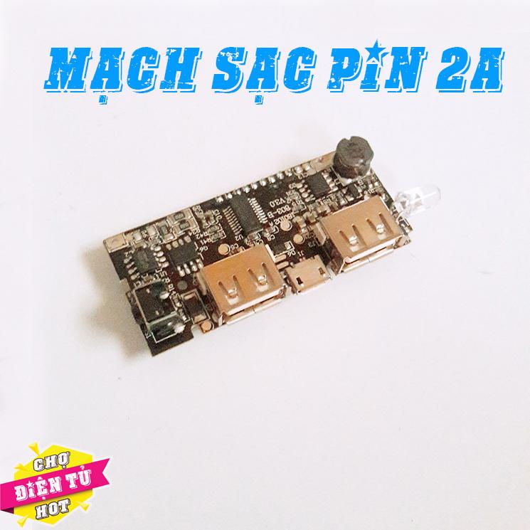 Mạch Sạc Dự Phòng 2A Cổng USB , Hiển Thị LCD