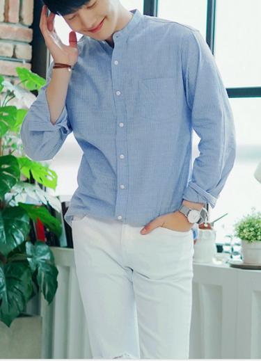 Áo sơ mi nam Cổ trụ tay dài