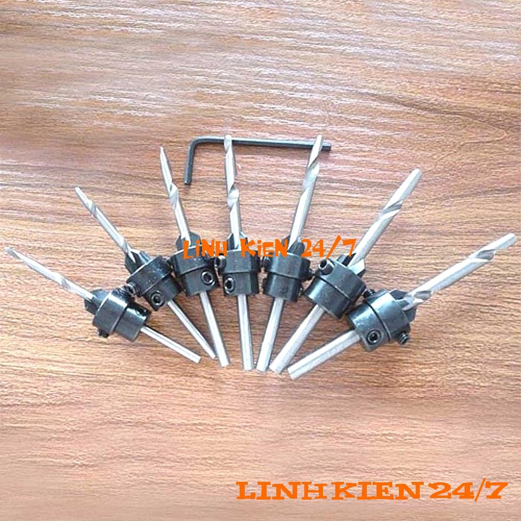 BỘ 7 MŨI KHOAN GỖ ÂM MŨ (HÀNG XỊN)