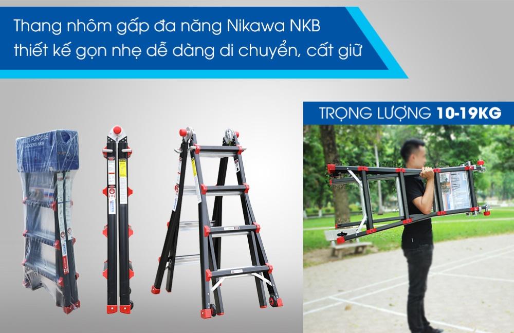 Thang nhôm gấp đa năng Nikawa NKB-44 (Đen)