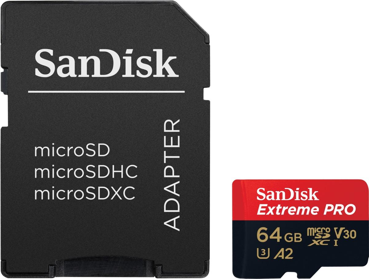 Thẻ nhớ MicroSDXC SanDisk Extreme PRO A2 - 64GB V30 U3 Class 10 UHS-I 200MB/s (SDSQXCU-064G-GN6MA)