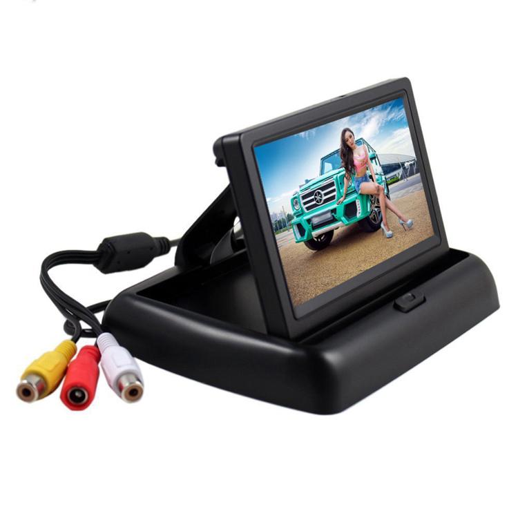Bộ màn hình gấp lcd 4.3 và camera lùi 4 led siêu nét cho ô tô bsj-4062