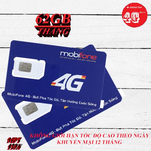 SIM 4G MOBIFONE TẶNG 62Gb/THÁNG TỐC ĐỘ CAO MDT120A