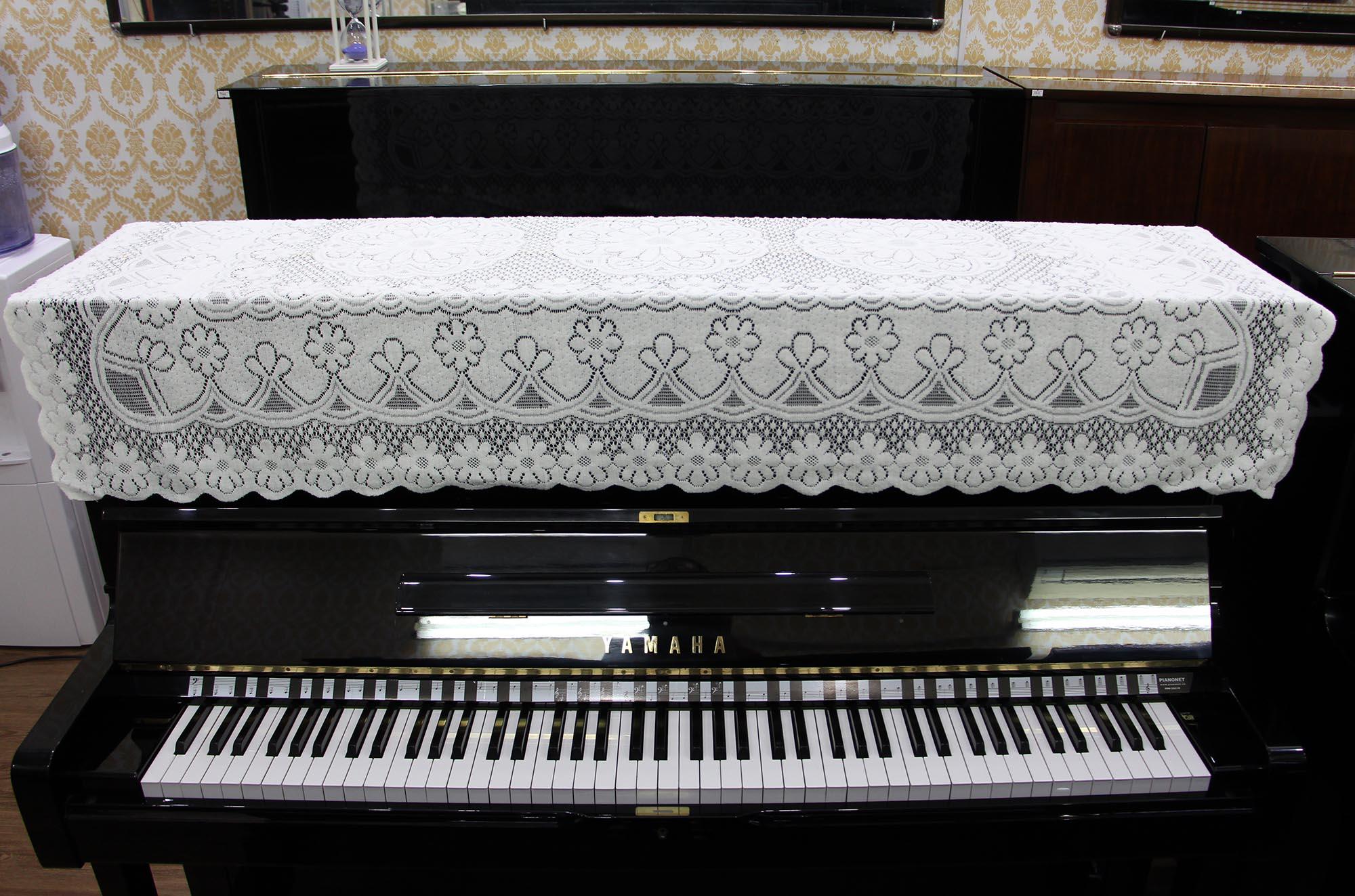 Khăn phủ đàn Piano trắng