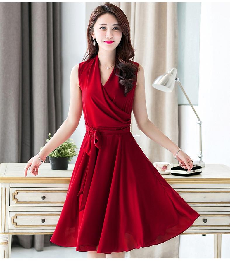 Đầm xòe dự tiếc thắt nơ eo ngọctrânshop - nt6105