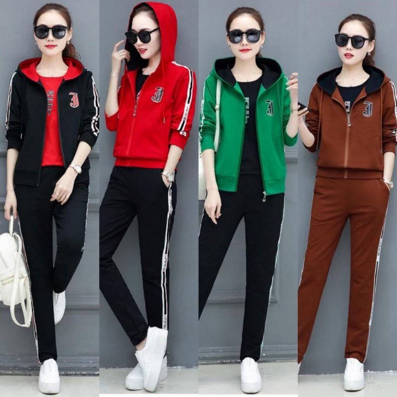 Bộ quần áo thể thao thu đông 3 món cao cấp