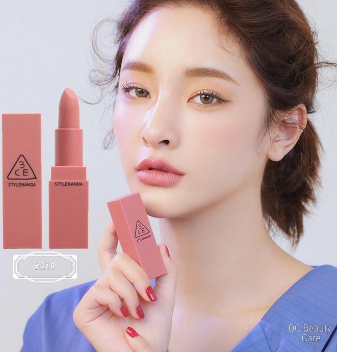 [HCM]Son Thỏi 3CE Mood Recipe Màu 218 Mirrorlike ( Màu Hồng Nude)