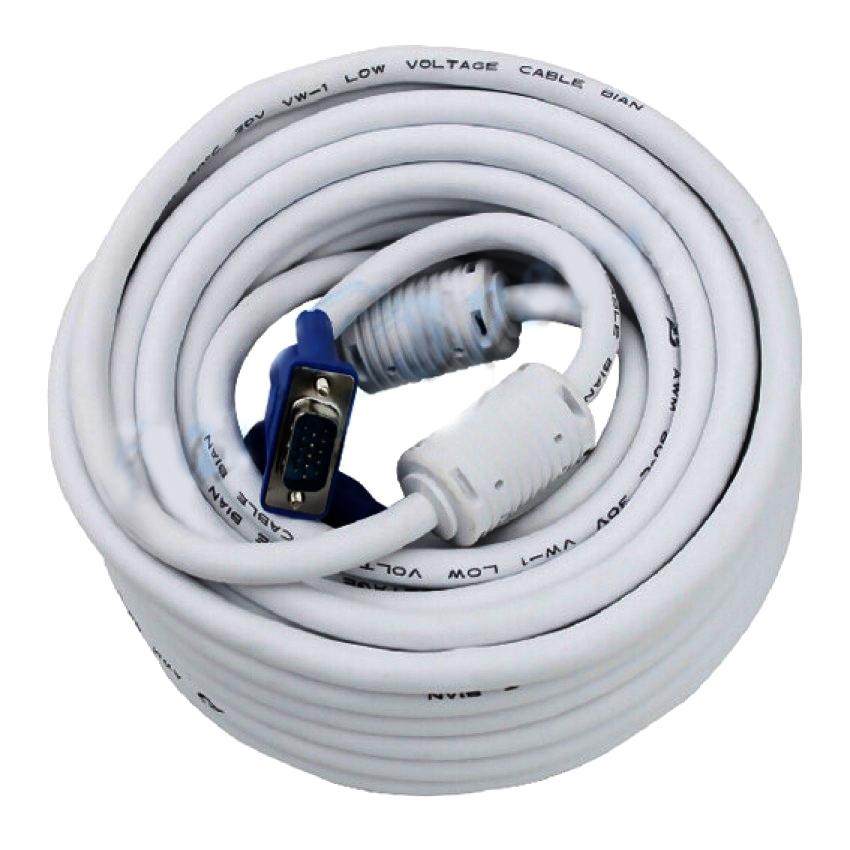 Dây VGA 2 đầu chống nhiễu 15m (Trắng)