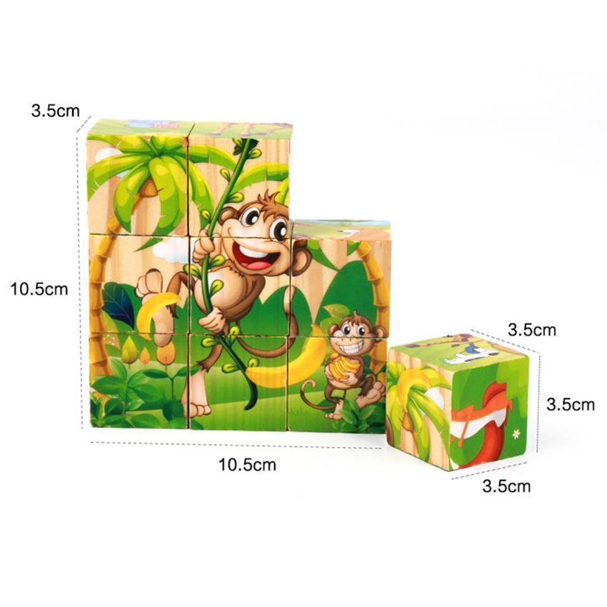 Đồ chơi xếp hình 6 mặt 9 khối bằng gỗ
