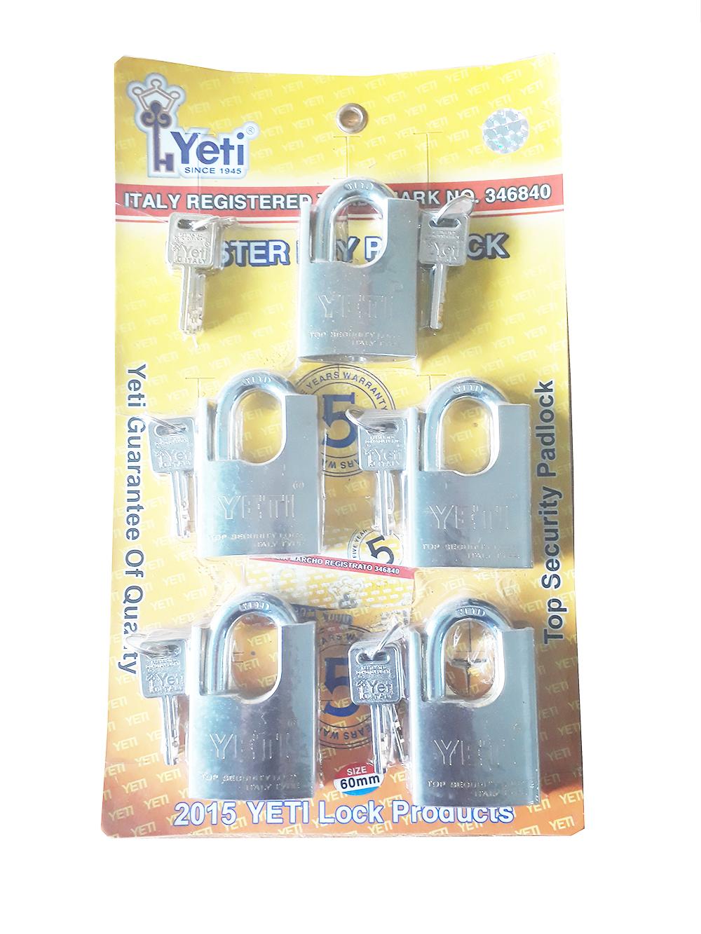 [HCM]BỘ 5 Ổ KHÓA CHỐNG CẮT 60MM YETI