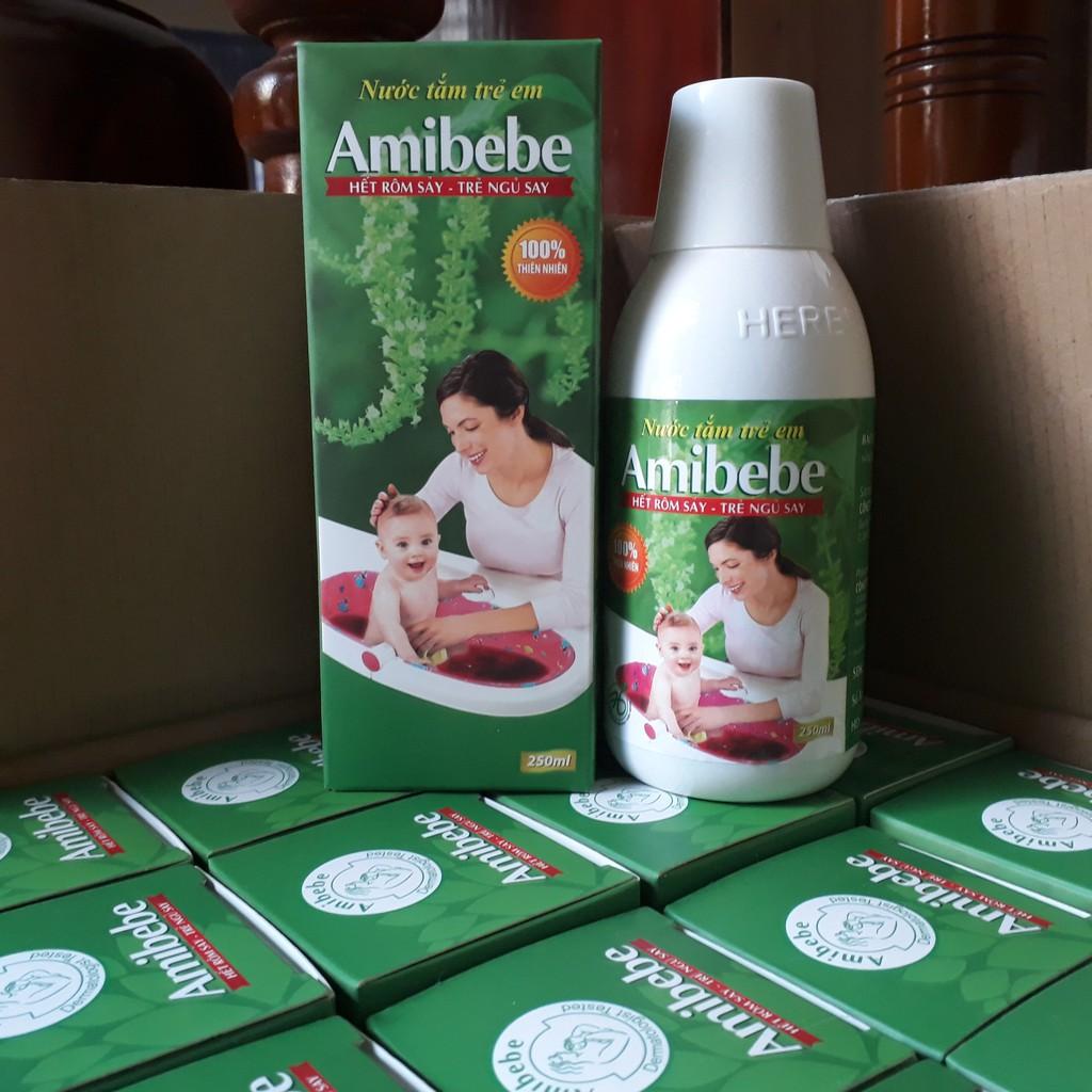 Nước tắm thảo dược trẻ em Amibebe 250ml phòng rôm sảy
