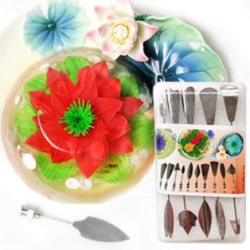 Bộ Dụng Cụ Làm Thạch Rau Câu 3D, Tạo Kiểu Hoa Lá Nhiều Mẫu, Bộ Gồm 10 Kim Mẫu Và 1 Ống Bơm.