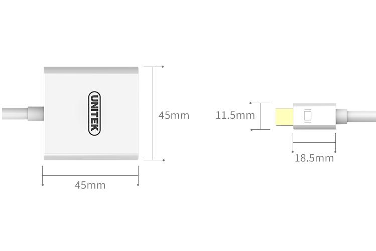 Cáp chuyển đổi Mini DisplayPort sang VGA Unitek Y-6327 (Trắng)