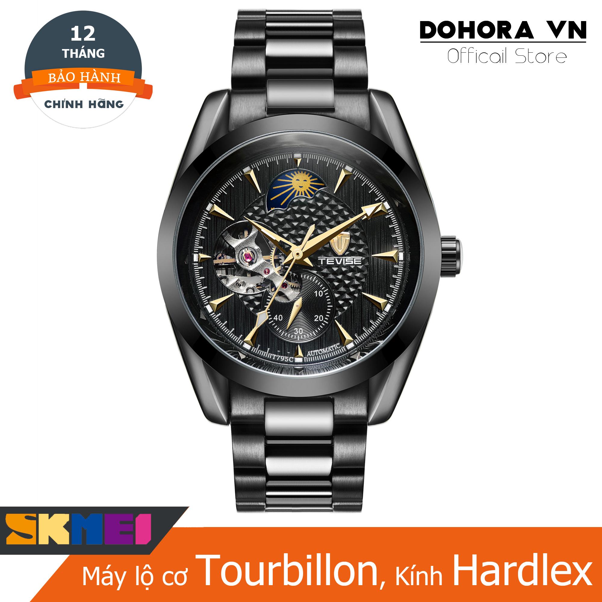 Đồng hồ nam cơ Automatic Tevise 1017 dây thép không gỉ chạy full 4 kim