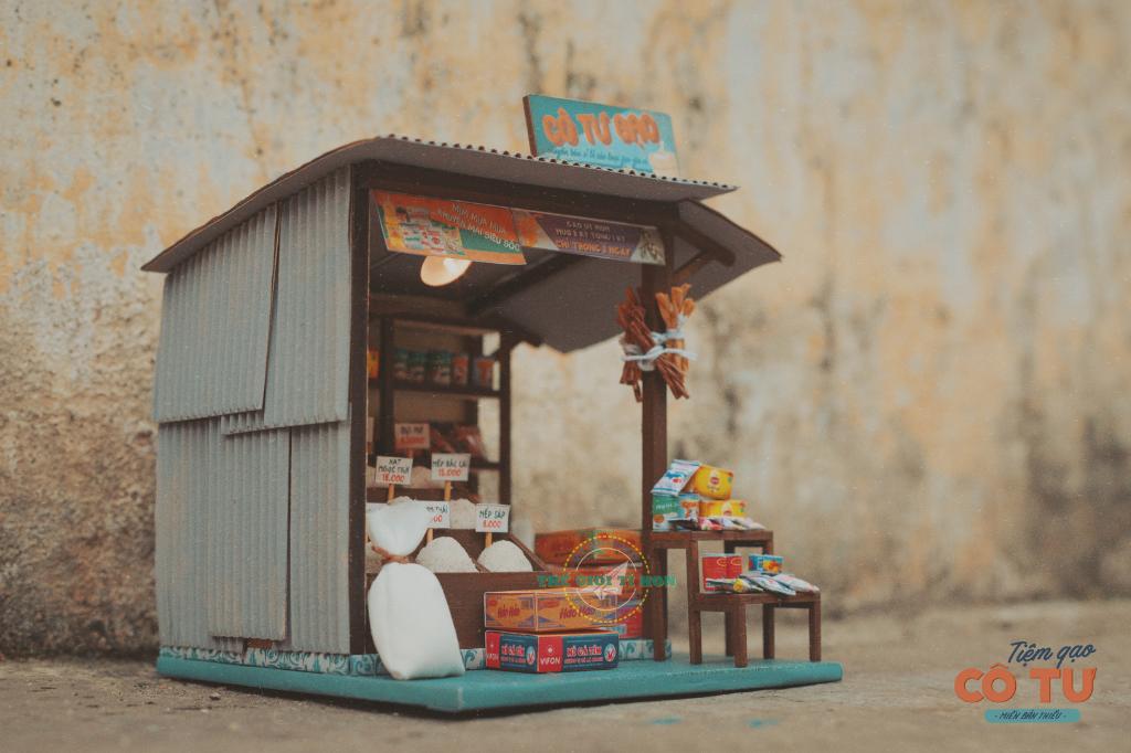 [HCM]Mô Hình Gỗ DIY - Tiệm Gạo Tí Hon