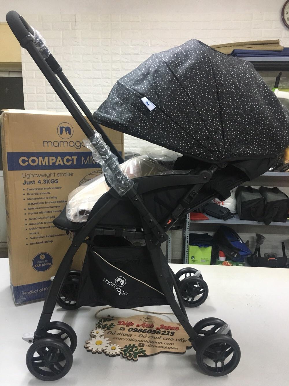 Xe đẩy em bé Kids Plaza Compact 319  (tên cũ Mamago Compact 319) màu đen