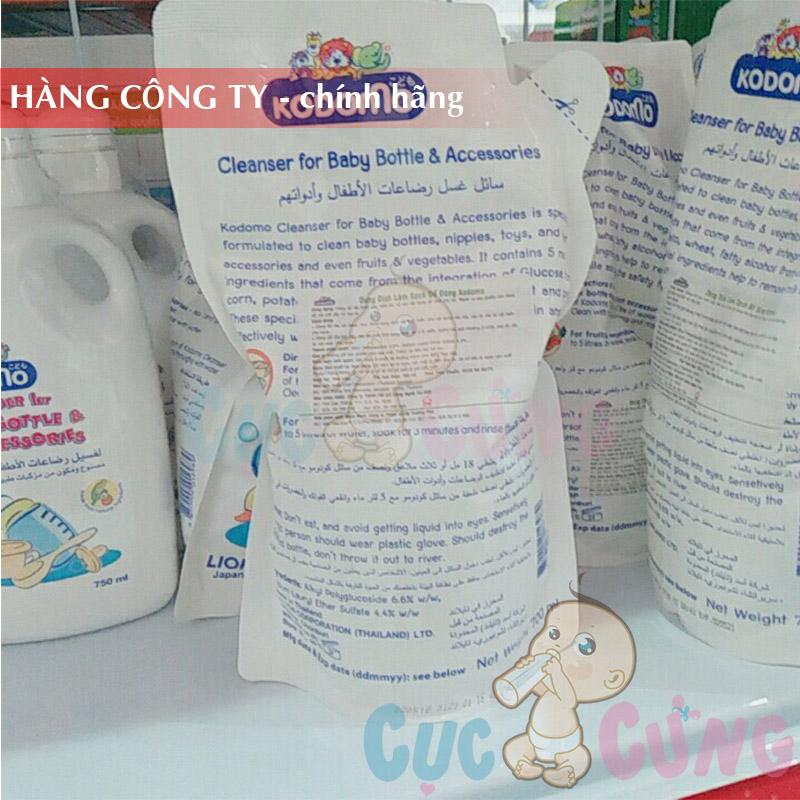Nước rửa bình sữa Kodomo 700ml Thái Lan - dạng gói