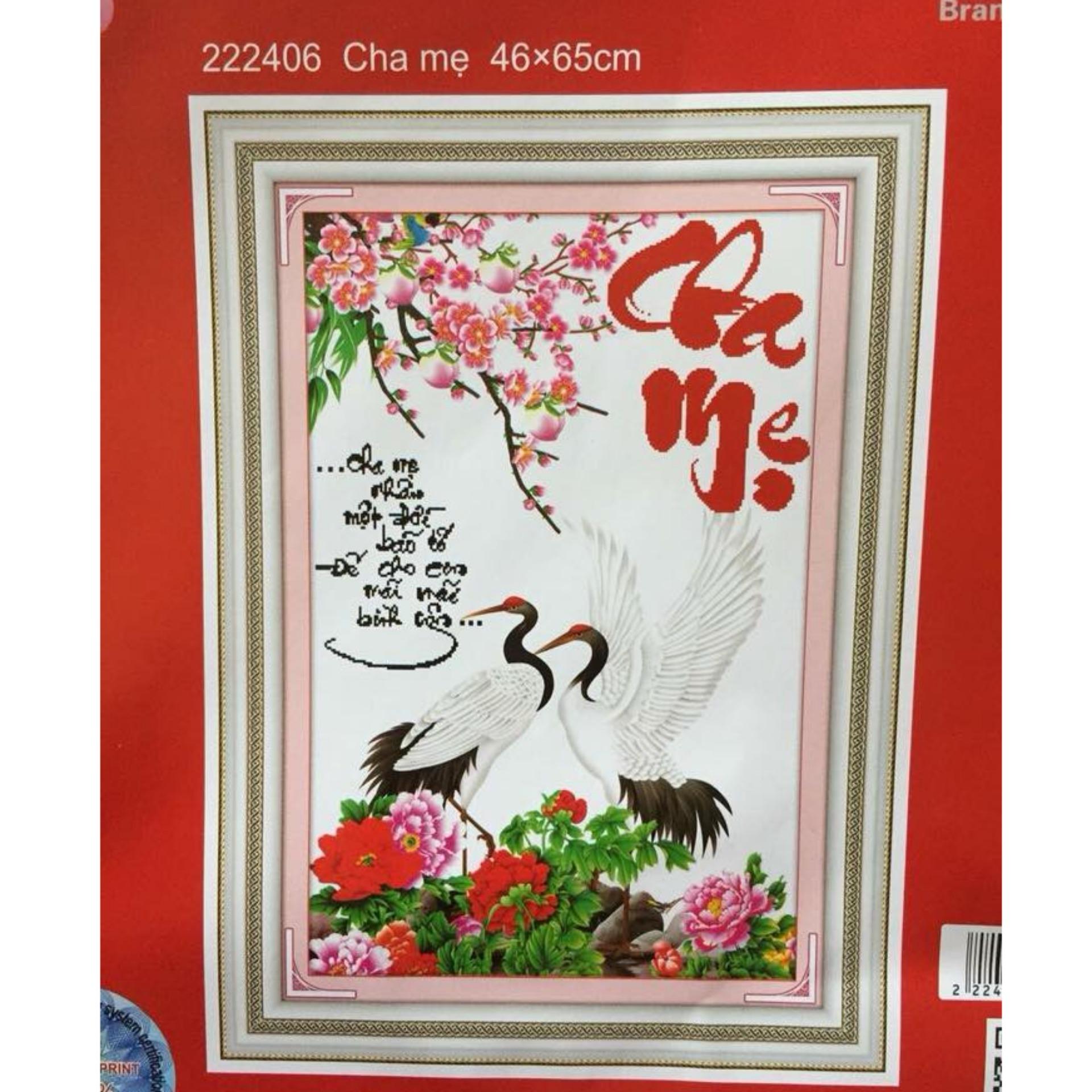 Tranh thêu chữ thập cha mẹ dlh-222406-ngọc thịnh