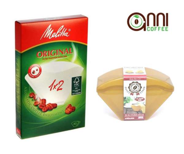 Bộ Combo giấy lọc cà phê Melitta 1x2 + Hộp đựng giấy