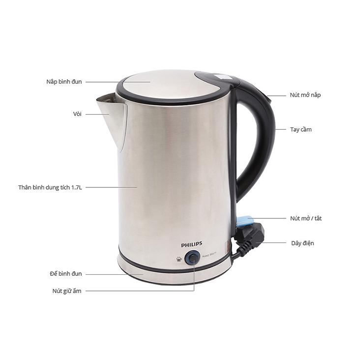 Ấm siêu tốc Philips HD9316 (Có chức năng ủ) - Bảo hành 24 tháng