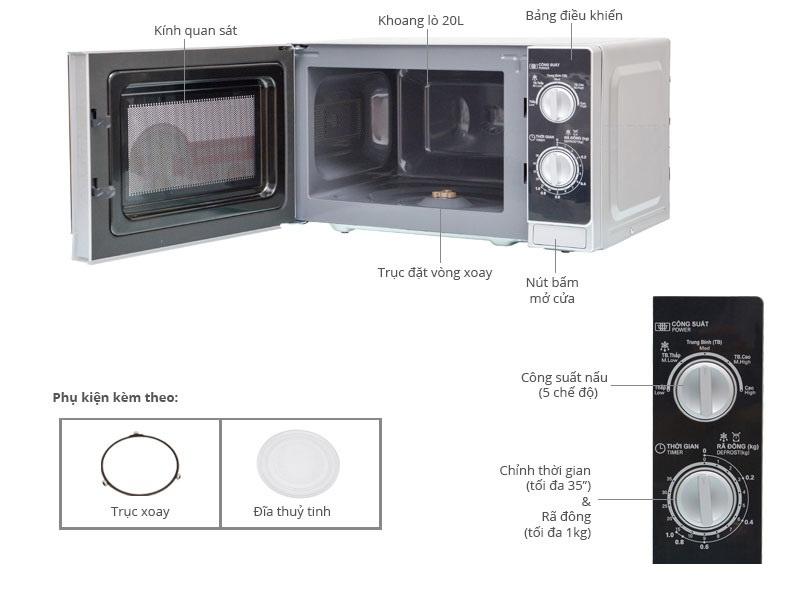 Lò vi sóng cơ Sharp R-205VN ( 20L )