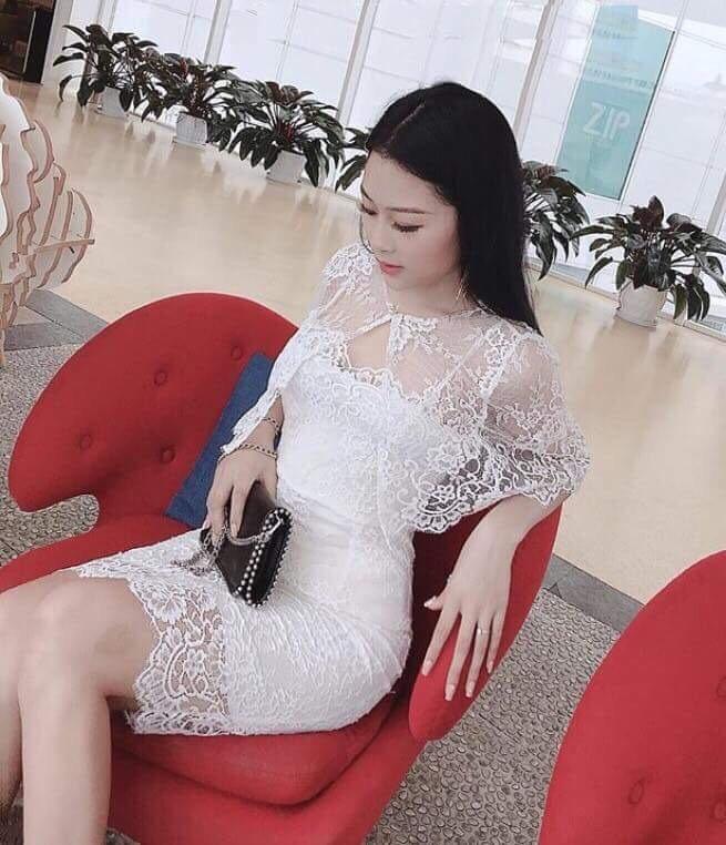 đầm ren body kèm áo khoác