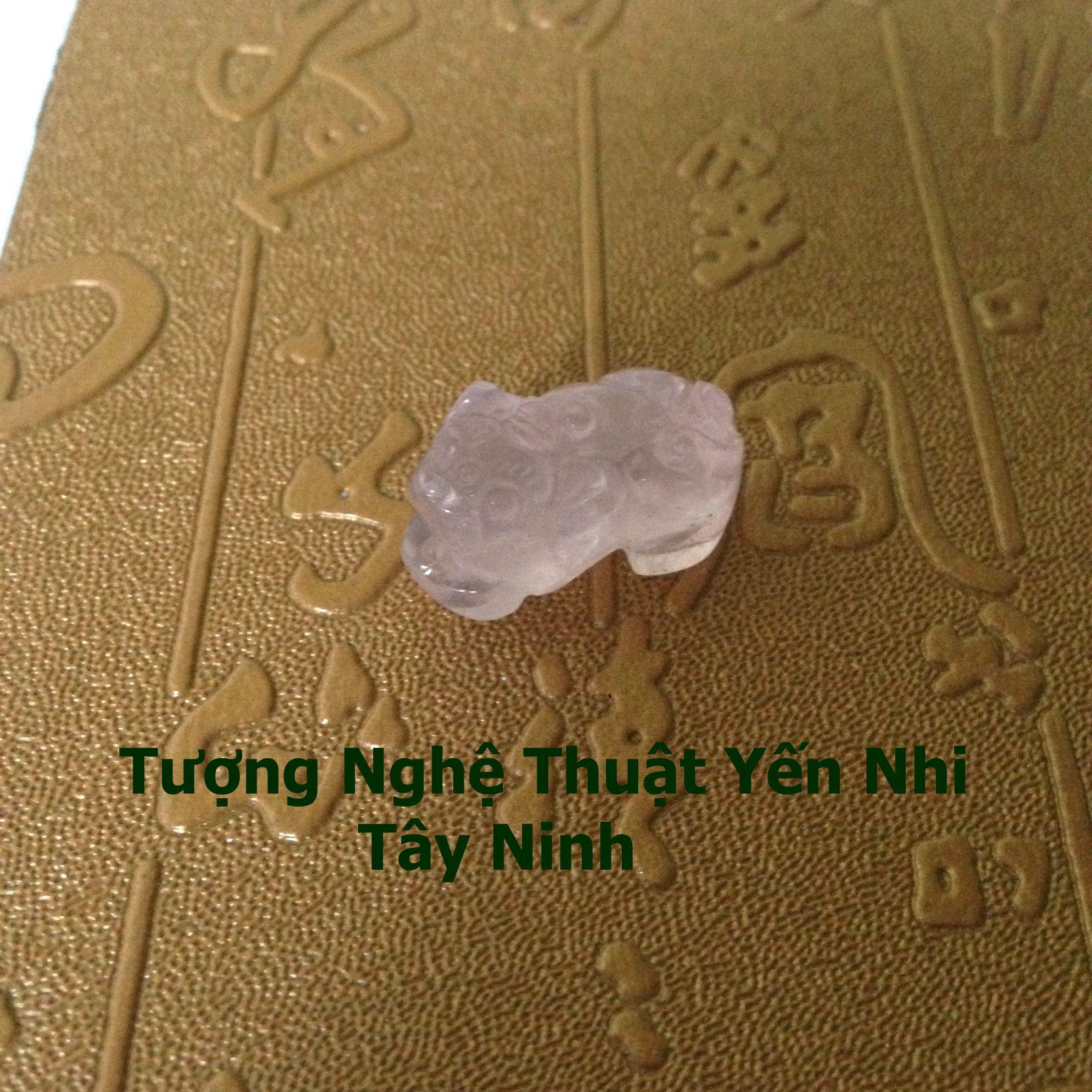 Mặt dây chuyền tỳ hưu thạch anh trắng mặt 2,2 x 1,2cm