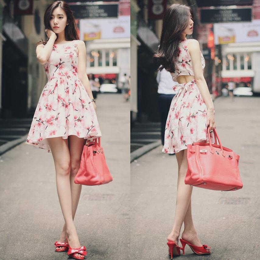 Đầm Xòe Cột Nơ Hở Lưng - New Thoi Trang