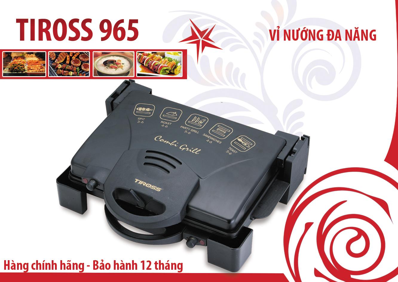 Kẹp nướng điện Tiross TS965 (Đen)- Hàng nhập khẩu