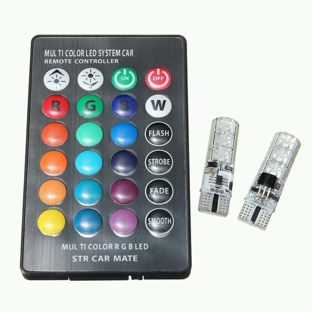 CẶP ĐÈN LED DEMI T10 ĐỔI MÀU THEO REMOTE