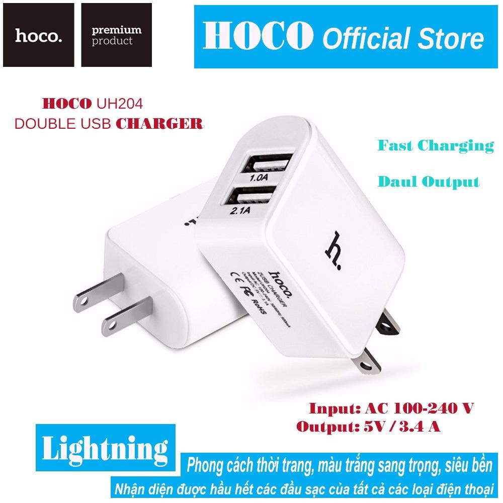 Cốc sạc hoco uh204 2 cổng sạc cùng lúc 2 thiết bị phong cách sang trọng