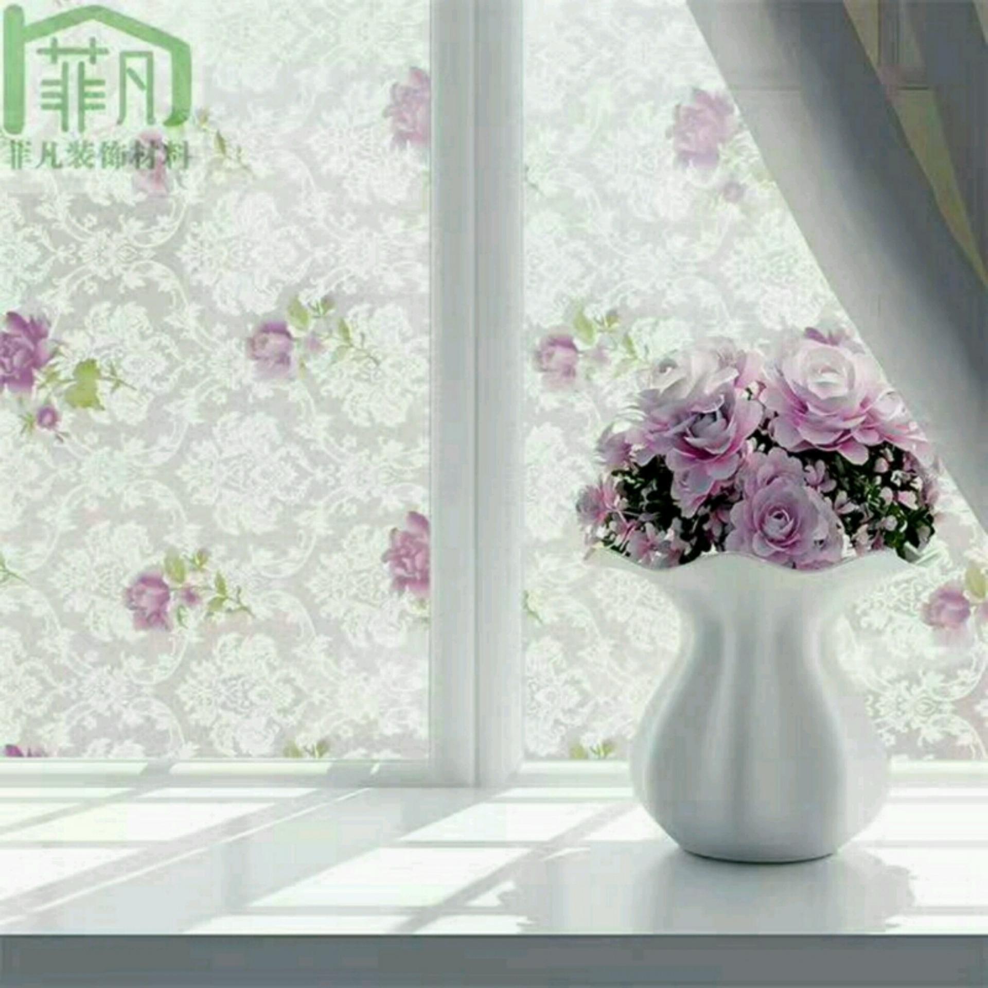 [HCM]Giấy dán kiếng khổ 5mx45cm  Hoa tím siêu đẹp