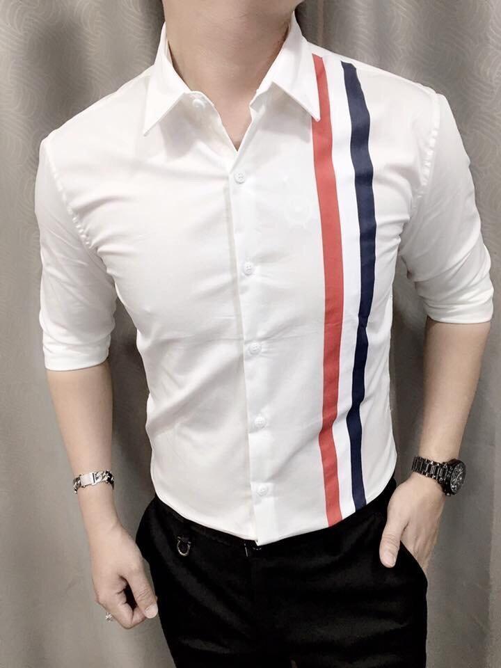 Áo Sơmi Nam Cotton khuy Cài (Trắng)