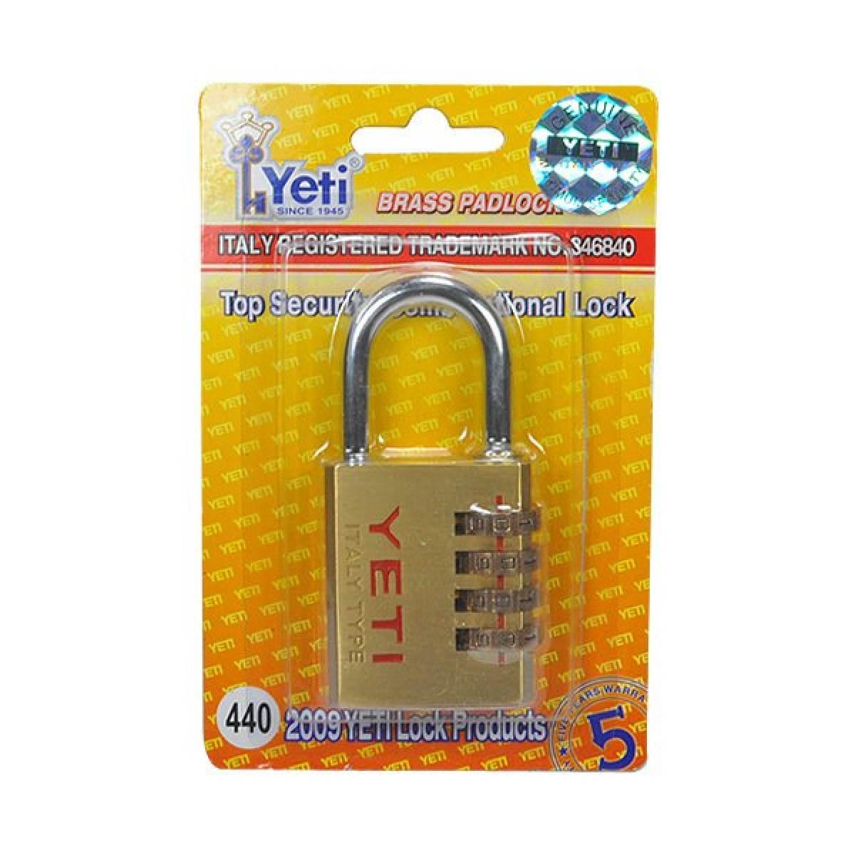 Khóa số Yeti 440 đồng thau ( 4 số )