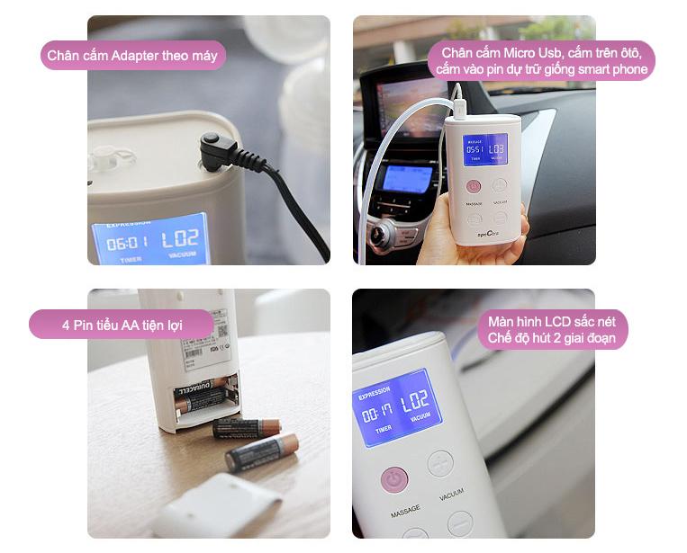 Máy hút sữa điện đôi Spectra 9S Made in Korea (có thể dùng pin)