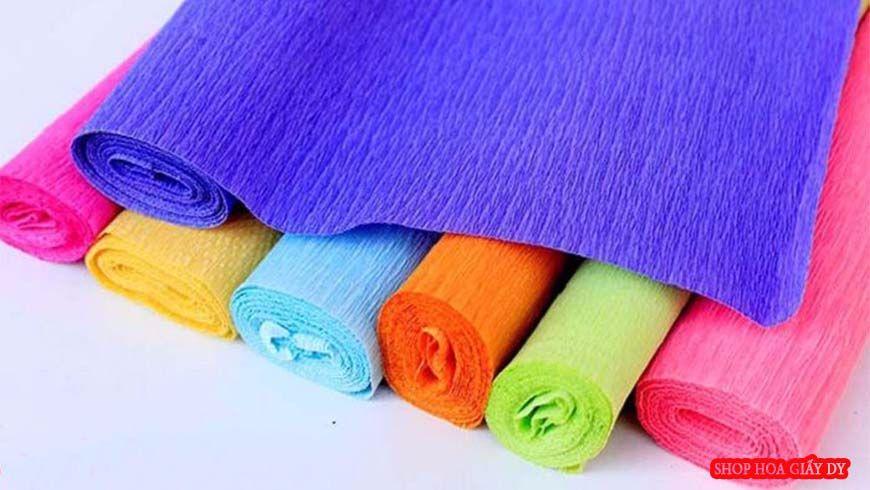 Combo 10 cuộn giấy nhún đủ màu làm hoa