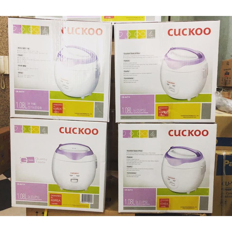 Nồi Cơm Điện Cuckoo CR-0671V 1L 500W (Trắng Phối Tím)
