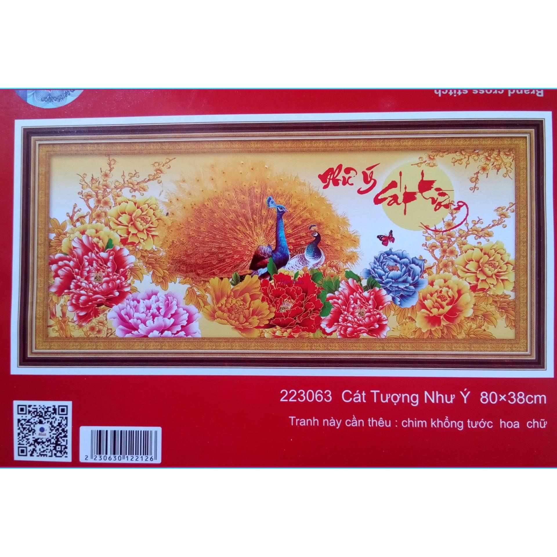 Tranh thêu chữ thập cao cấp (chưa thêu) Cát Tường Như Ý DLH-223063-Sản phẩm chất lượng cao, chỉ không xù, màu sắc không phai . Món quà vô cùng ý nghĩa cho người thân