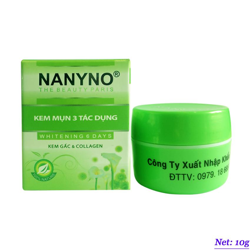 Kem mụn 3 tác dụng dưỡng chất Kem gấc và Collagen NANYNO 10g