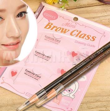 (Combo làm đẹp cho các nàng) bộ 3 khuôn kẻ mày +  2 chì xé nâu ,đen