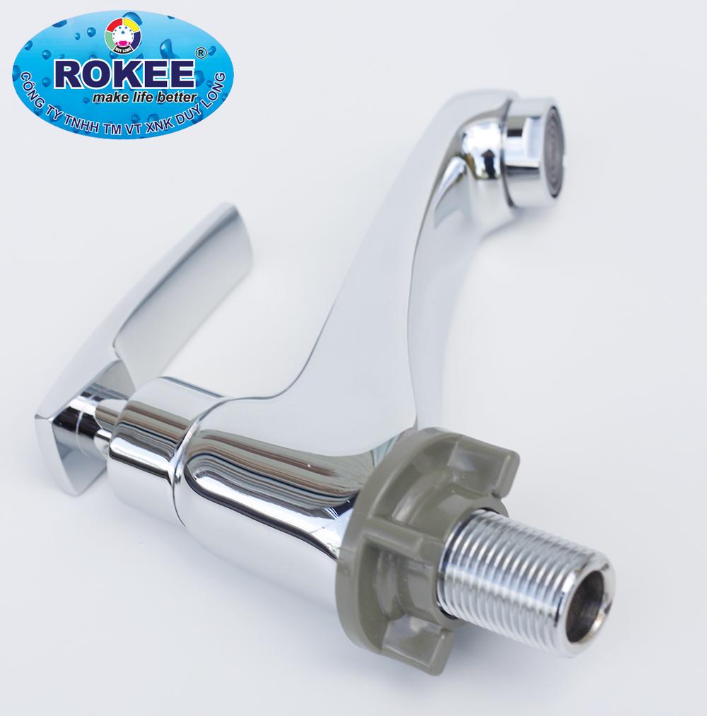 Vòi sen lạnh nhà tắm Rokee RS303 (Trắng bạc)
