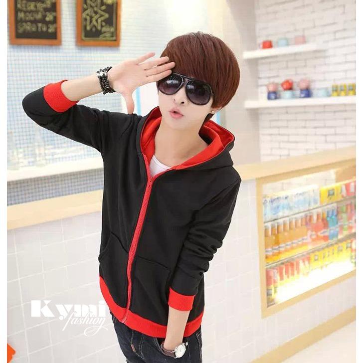 Áo khoác nam đen phối đỏ cá tính