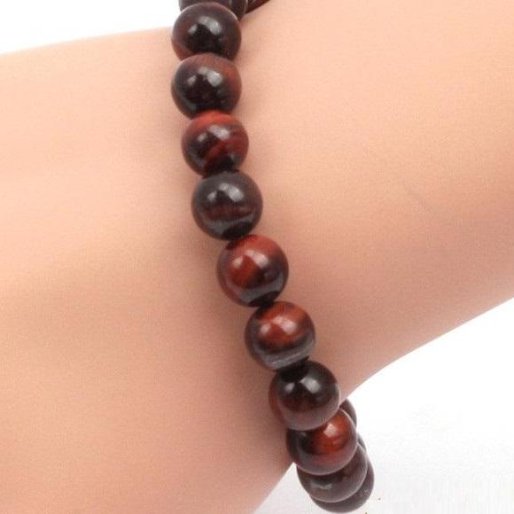 vòng tay đá mắt hổ nâu đen 8ly