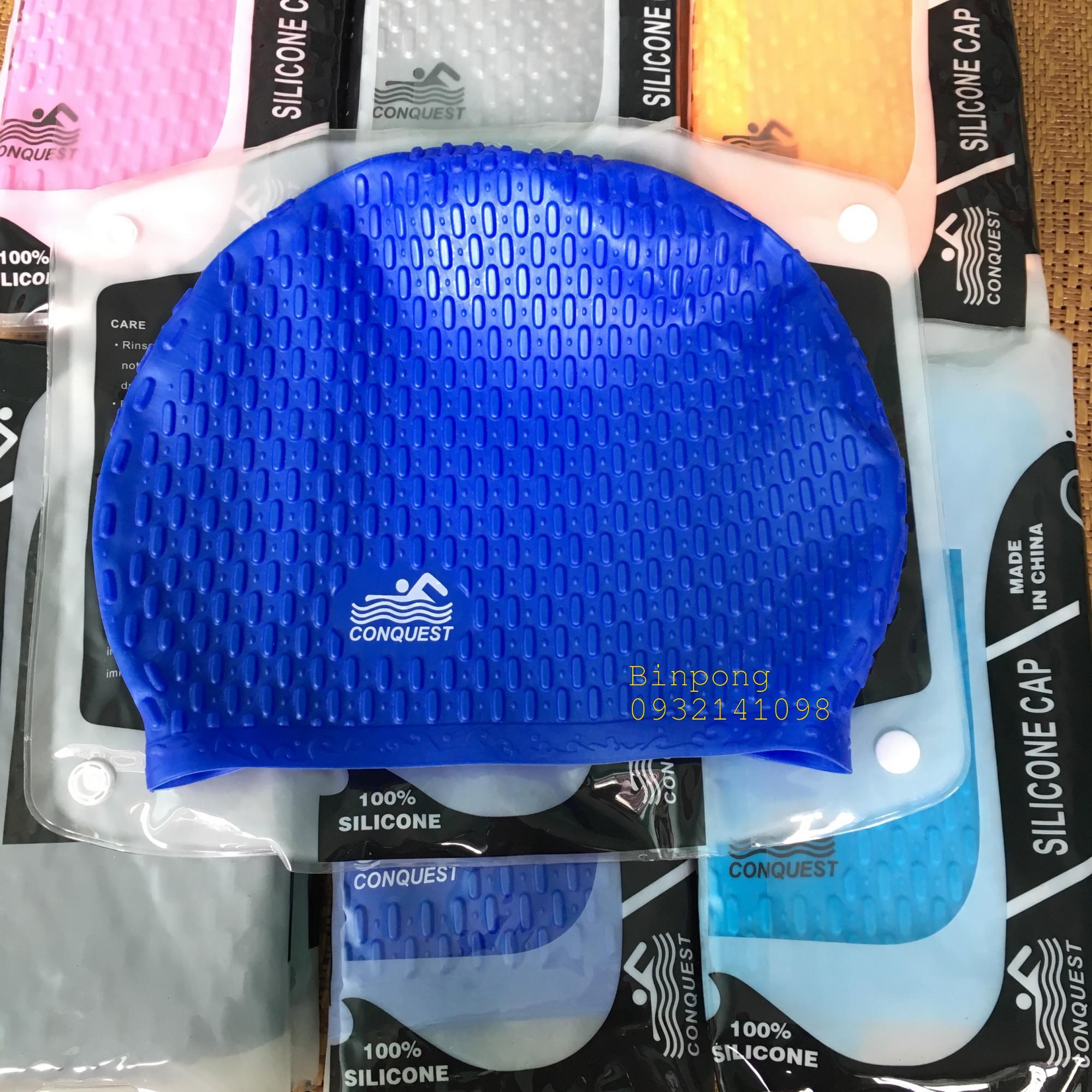 Nón bơi silicon Conquest - màu hồng