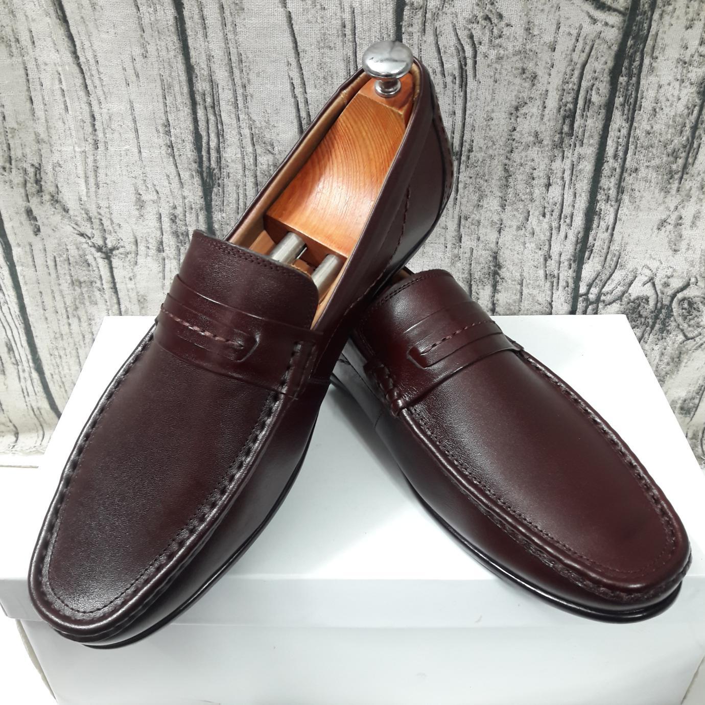 Giày mọi nam da bò màu nâu (có size khủng)