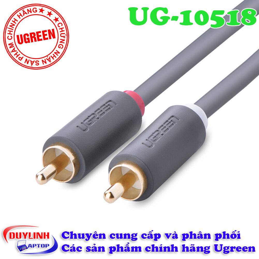 Dây AV 2 đầu RCA (dương) ra 2 dầu RCA (dương) Ugreen 2M