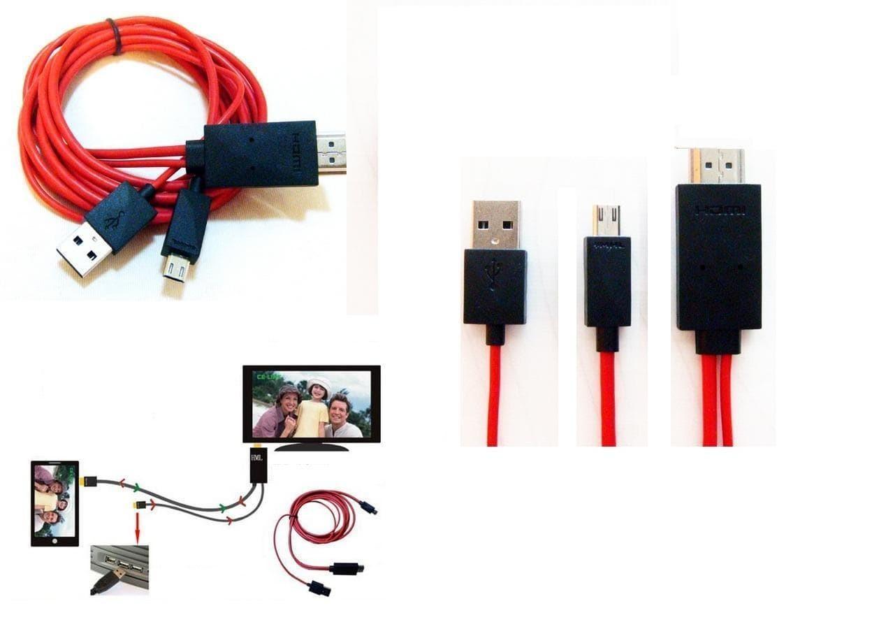 Bộ Cáp HDMI Micro USB chuẩn MHL - (Đỏ)
